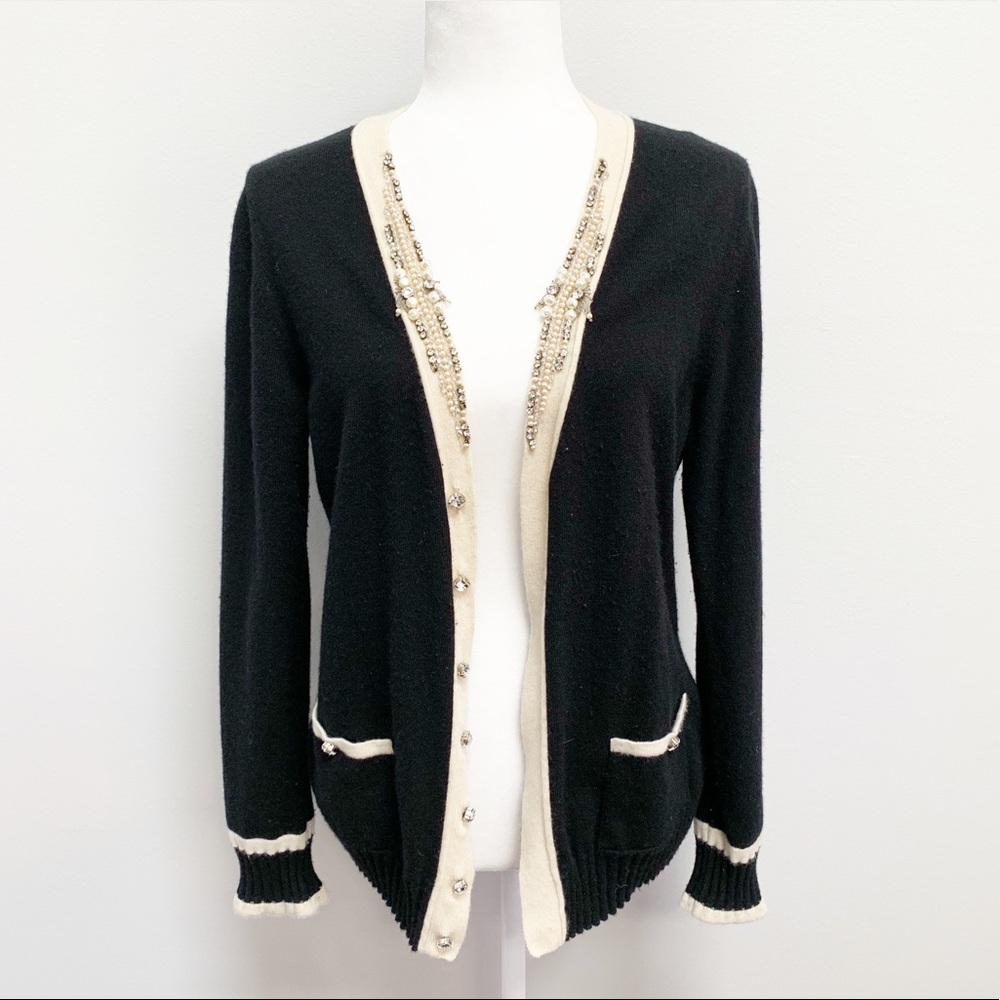 Blumarine | Cashmere Jewel & Bead Detail Sweater L